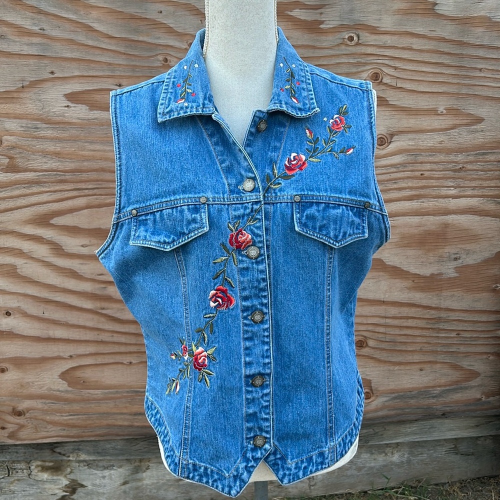 Vintage Bill Blass Embroidered Floral Vest